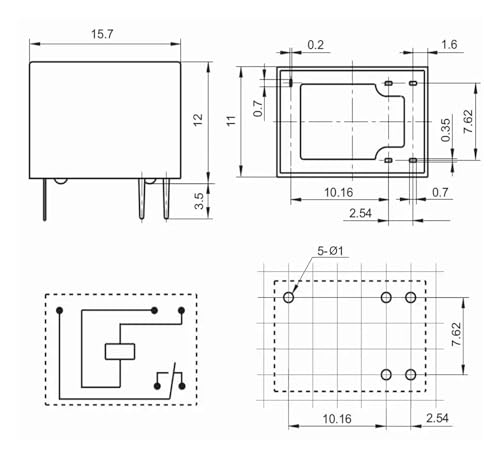 Relé de 5 pines SRFA-1C-SL 24VDC 4101-24V componente electrónico de conmutación 3