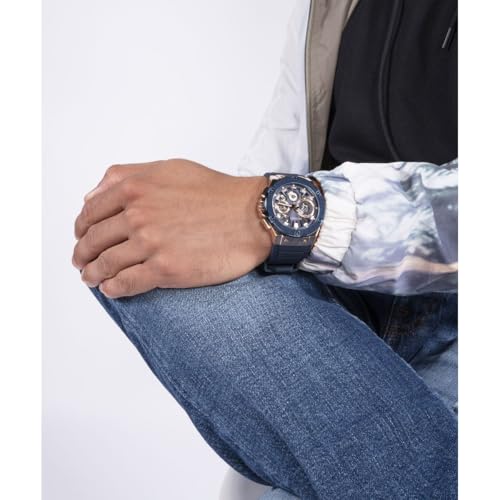 Image of Guess Round 44mm Navy Dial Analog Men Watch - GW0487G4