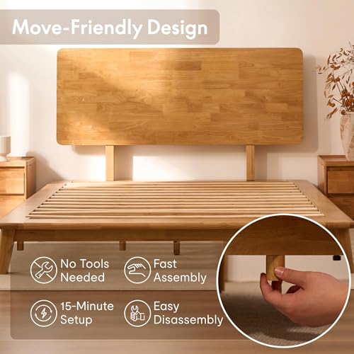 Image of FLEXISPOT Hako G1 Queen Solid Wood Platform Bed with Tool-Free Assembly