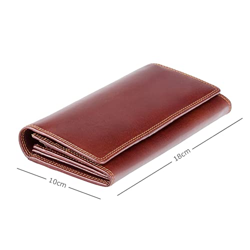 Visconti Monza 10 Ladies Large Soft Leather Checkbook Wallet (Brown) #TOP2