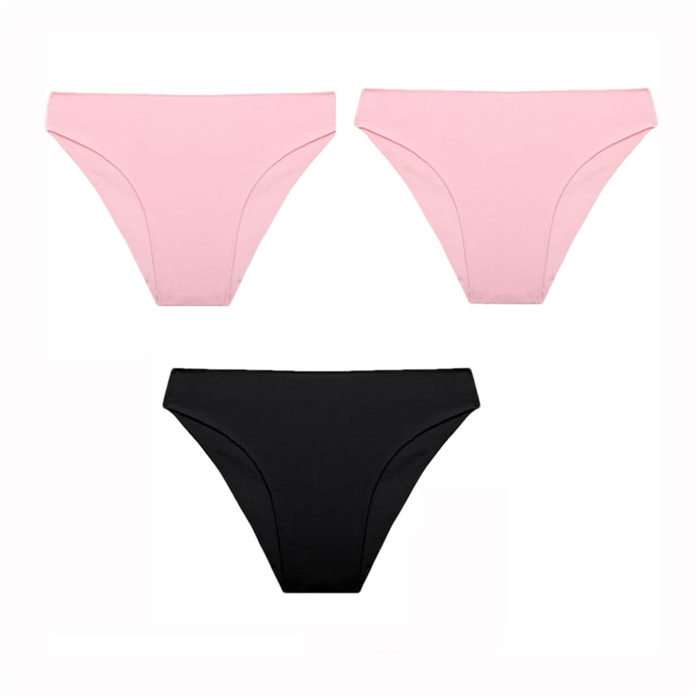 3PCS Set Panties Women Cotton Bikini Panties Woman Underwear Soft Breathable Underpants Solid Colors