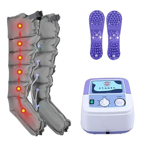 Sistema de terapia de compresión de cuerpo completo de 6 cavidad - masajeador de presión de aire eléctrico para piernas, brazos y cintura - drenaje linfático y alivio del dolor con temporizador