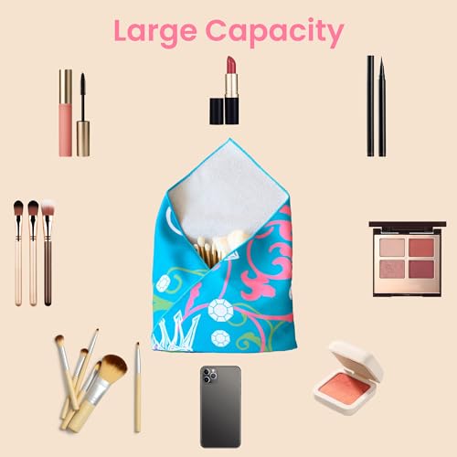 Image of Self-Adhesive Magic Cloth Portable lazy Makeup Bag Cosmetic Pouch Widely Used for Camera Lens Wrap,Protective Cover Laptop Sleeve,Folding,Washable(21.7 inch X 21.7 inchCrown)