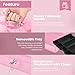 Flexzion Cash Box with Money Tray and Lock - Metal Cash Box for Small Businesses, 9-Compartment Pink Money Box with Removable Tray and Key, Portable Storage for Checks and Coins