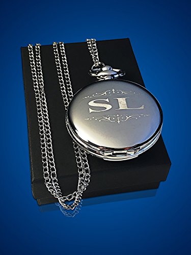 Personalized Pocket Watch, Gold Vintage Customized Pocket Watch Engraved Gift. Box Included, Stainless Chain And Engraving Is Included. #TOP6