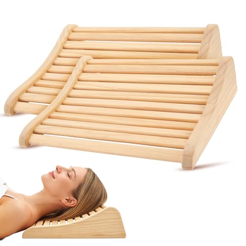 Eirolace Pack De 2 Appuis-Têtes En Bois Pour Sauna,Design Ergonomique,Avec Circulation D'Air Et Antidérapant,Dossier De Sauna Pour Tous Types De Sauna, Bain...