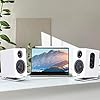 Sanyun SW601 15° Tilted Desk Speaker Stands for Compact 2''-3'' Computer PC Bookshelf Monitor Speakers, Steel Metal Base & Damping Foam Padding (Pair, White) #5