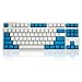 Happy Balls PBT Keycaps Backlit Cherry MX Keycap Set Doubleshot OEM Profile Translucent with Keycap Puller for US Layout 61 87 104 108 MX Switches Mechanical Keyboard (Blue White Combo)