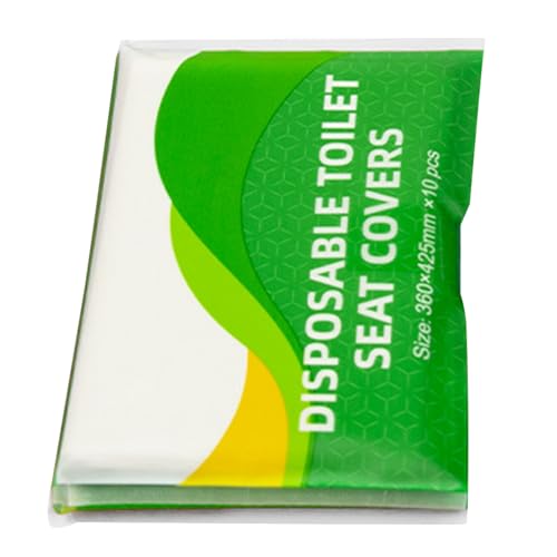 EXCBIOZ 10Pieces Toilet Seat Covers Flushable Paper Cover Disposables for Airplanes Travel Seats Public Restroom Camping