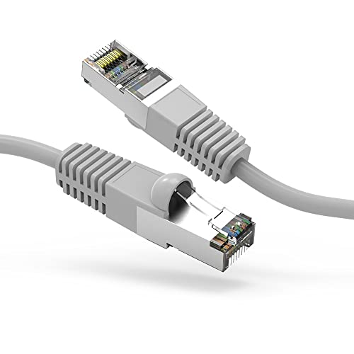 C&E 5ft (1.5M) Cat6 Shielded (SSTP) 26AWG Ethernet Network Booted Cable 5 Feet (1.5 Meters) Gigabit LAN Network Cable RJ45 High Speed Patch Cable, Gray (6 Pack)