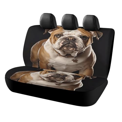 Funda para asiento trasero con diseño de Bulldog para viajar feliz con tu mascota