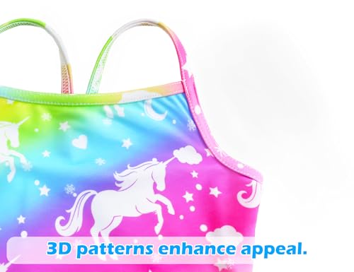 Image of Snowheart Girls Swimsuit One-Piece Bathing Suits Multicolor Kids Sport Summer Beach Swimwear for 2-12 Years Old