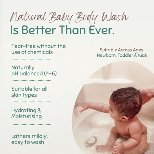 Image of Indimums Natural Baby Body Wash 200ml | Cleans Without Stripping | Supports Skin Barrier | Reetha & Shikakai Not SLS | pH Balanced | Tear-Free | Dermatologist Tested