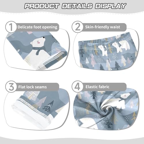 senya Girls Printed Leggings Yoga Pants Polar Bear Tree Pattern for Kids in 4t to 10 Years, 4T3