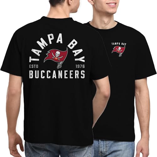 Junk Food NFL - Unisex Adult Short Sleeve Fan Tee - Tampa Bay Buccaneers Classic Arched - Officially Licensed - Black - 3XL