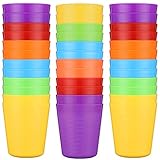 Eccliy 36 Pcs Kids Cups Bulk, 8 oz Plastic Toddler Drinking Cups Unbreakable Reusable Stackable 6 Assorted Colors Tumblers for Toddlers Baby Kids, Dishwasher Safe(Rainbow)