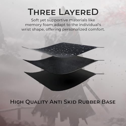 Image of BESTOR Anime Series Mouse pad with Anti-fray Stitching, Waterproof Surface & Non-Slip Rubber Base Stitched Edges Gaming Mouse Mat for Laptop (60cmx34cm)