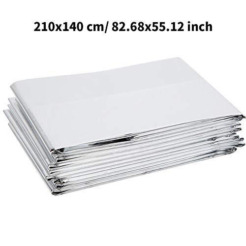 Image of Life Emergency Survival Blanket, 5PCS Outdoor Camping Blanket Hiking Earthquake First Aid Supplies(Silver) for Emergency