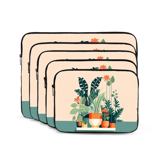 Cartoon Small Green Plant Laptop Sleeve Case 15 Inch Suitable For Notebook Computer Tablet Traveling Carrying Simple Case2