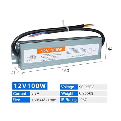 Alimentation LED IP67 12V 150W extra-plate pour ruban et éclairage extérieur