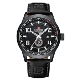 NaviForce NF9229-BWB Black Leather Watch