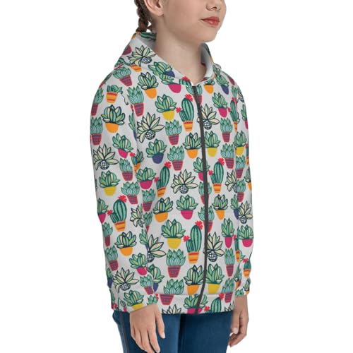 Cactus Plant Kid Hoodies Boys Zip Up Sweatshirts Girls Pullover with Pocket4
