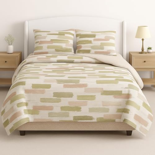 Image of Signature Reversible AC Comforter Set 350 GSM,Soft Microfibre King Size Quilt Blanket for Winter (Sahara Mist, Double Bed)
