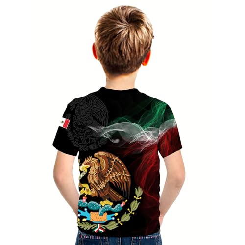 FAYBA Boys Aztec Mexican Shirts Boys Short Sleeves Mexico Shirt Mexico Jersey for Children's Tops2