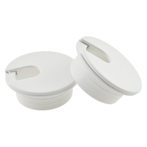 HAHIYO 2 piezas de 1.38 pulgadas35 mm de plástico ABS blanco en forma de U para escritorio, ojales de cable, gestión de cables, cubierta de agujero