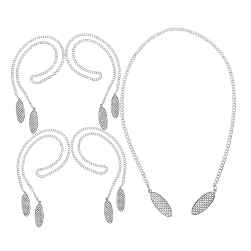 GRIRIW 5Pcs Zinc Alloy Napkin Holder with Chain Napkin Clips for Adults and Napkin Clip Lanyard for Home and Dining Use