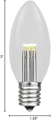 Miniatura 5 de Paquete de 25 bombillas LED C9 de repuesto de vidrio de Navidad para exteriores, blanco cálido Blanco cálido,Blanco