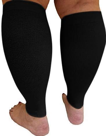 Compression Calf Sleeves Extra Wide - Soothing Gradient Support with Comfy Cuffs