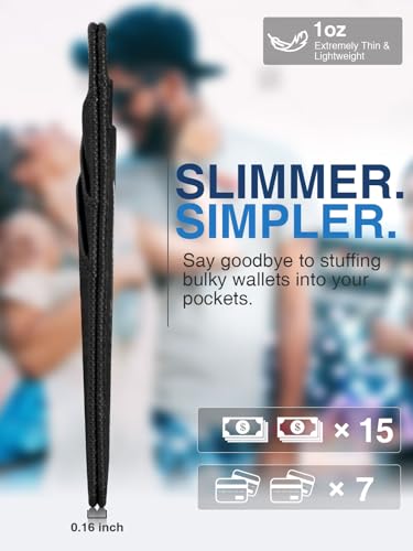 Minimalist Wallet Credit Card Holder Slim Wallet for Men Women, Vegan Leather Front Pocket Wallet Small Compact Wallet Thin Card Case ID Window RFID Blocking Card Organizer Quick Access You Need2