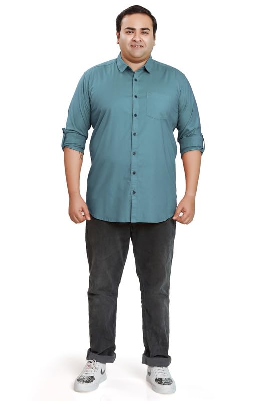 Image of BE ACTIVE Plus Size Lycra Cotton Satin for Men Shirts|| All Plus Size Men|| Cotton Stylish Full Sleeves Shirt for Men