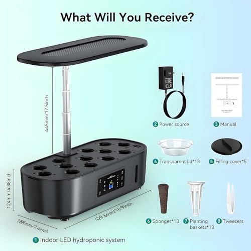 Kit da giardino idroponico per erbe aromatiche da interno con fioriera autoirrigante a LED per coltivare la luce senza terreno tutto l'anno lattuga verdure fresche verdure per casa cucina giardinaggio