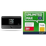 TP-Link M7350 mobiler WLAN Router LCD Display, kompatibel mit Allen europäischen SIM Karten + Handyvertrag o2 Free Unlimited Max Unlimitierte Internet Flat, Allnet Flat Telefonie