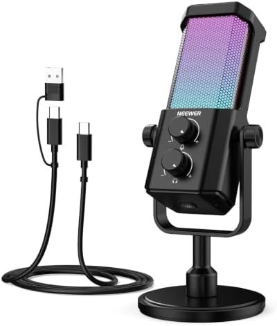 NEEWER UM01 AI Noise Canceling USB Microphone, Plug & Play Cardio...