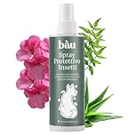 Bau Repellente Antiparassitario Spray per Cani Naturale con Olio di Neem per Cani, Repellente Zecche Spray, Allontana Insetti Naturale, Antizanzare con Oli Essenziali Citronella e Geranio