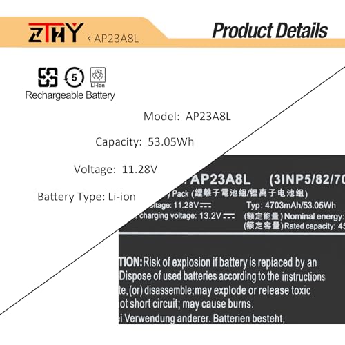 Image of AP23A8L AP23A5L AP23A7L Laptop Battery Replacement for Acer Go 15 AG15-31P AG15-51P AG15-71P AG15-71PT Chromebook Plus 514 CB514-4H CB514-5H CB514-6H C937 Aspire 14 A14-51M A14-51GM 15 A15-41M A15-51M