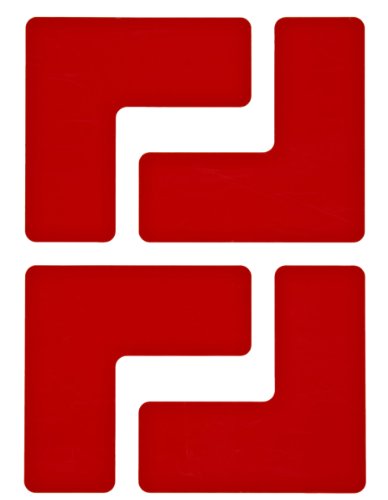 Toughstripe - Pennarello angolare L, 50,80 x 127 x 127 mm, confezione da 20, colore: Rosso