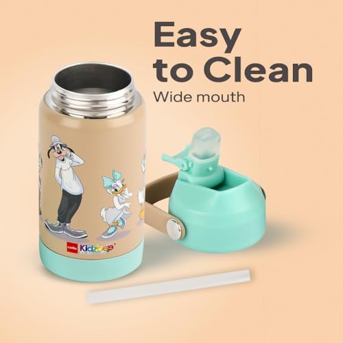 Image of CELLO Kidzbee Gen Alpha Stainless Steel Kids Flask Water Bottle 370ml | 3D Mickey Family Touch & Feel Design Leakproof Lightweight Easy to Carry Hot and Cold Kids Flask Water Bottle For School, Travel