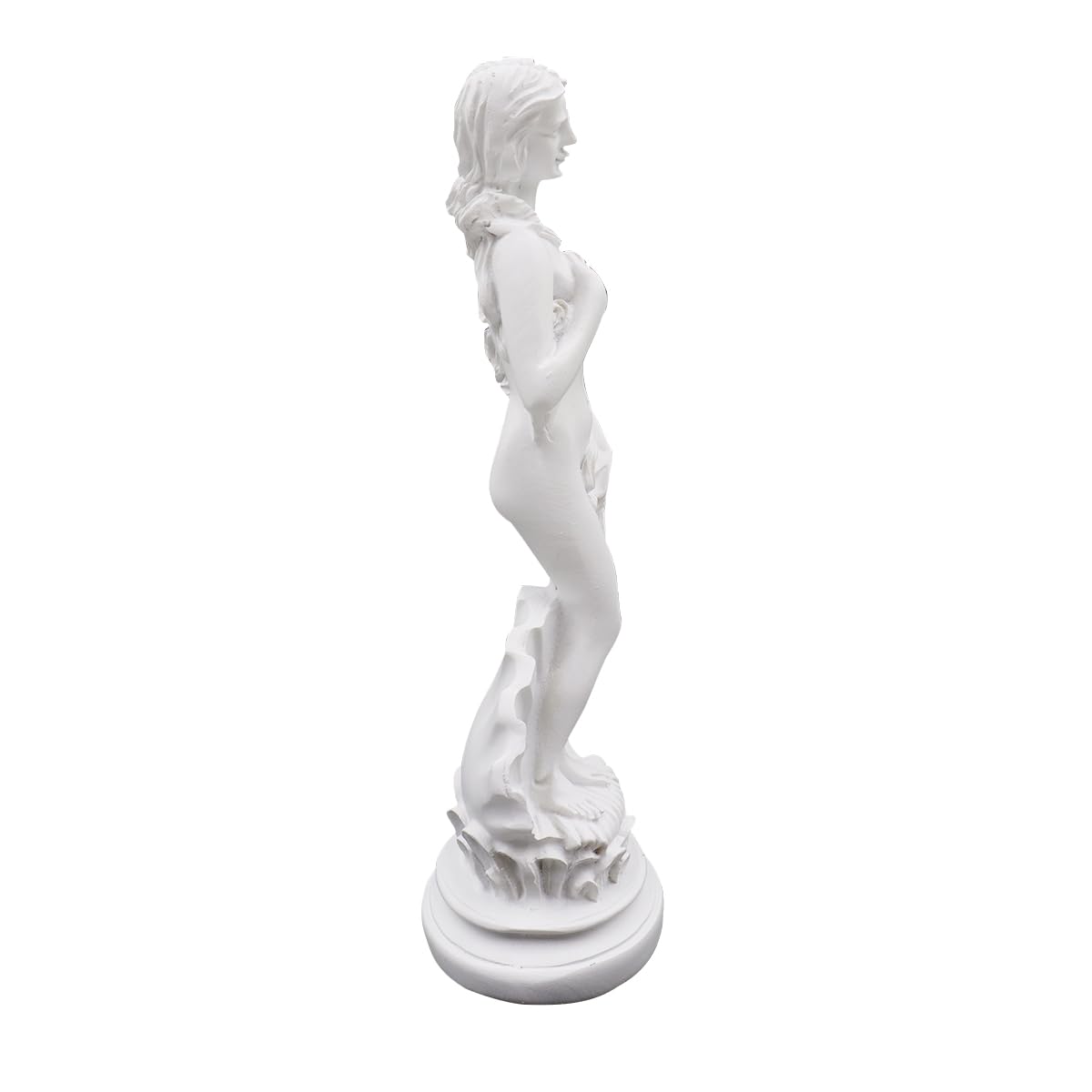 Riven Scultura in resina di Afrodite, statua decorativa della dea greca con base di conchiglia, ornamenti classici bianchi per la decorazione artistica della casa
