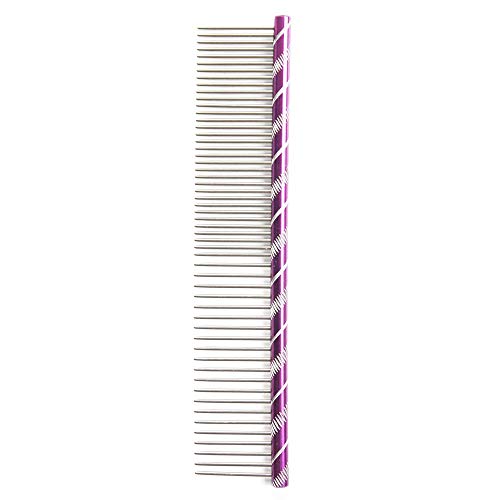 Pet Dog Grooming Comb Bright Multi-Colored Stripe Comb for Shaggy Cat Dogs Barber Grooming Tool Salon Purple S