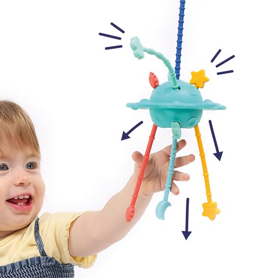 LUDI - Zippy Toy - Multisensorisches Silikon-Babyspielzeug - Weich & ergonomisch - Ab 10 Monaten - Verschiedene Texturen - Fördert Motorik… – Ansicht 5