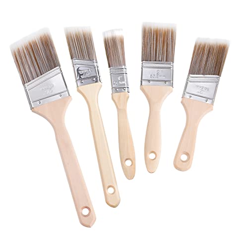 Juego de 5 Pinceles para Pintar con Pincel con Mango de Madera para Pintar al Óleo Barniz para Niños Y Niñas