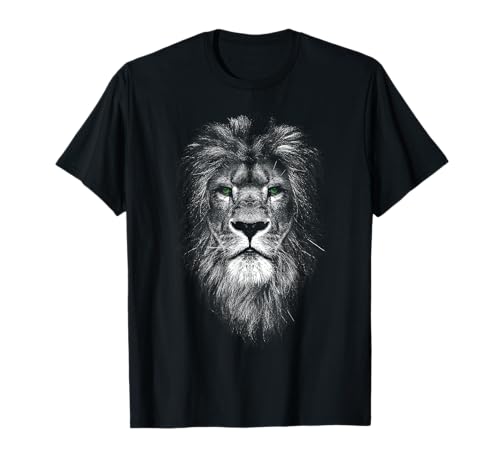 León fresco con ojos verdes Camiseta