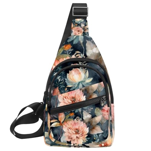 Bolsa bandolera casual y convertible con diseño de flores para hombre y mujer