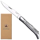 Laguiole Taschenmesser mit feinen Verzierungen und Korkenzieher. Scharfe Klinge.