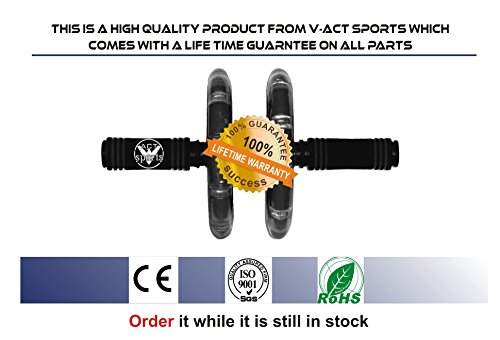 V-Act Sports PRO ABS Workout Roller Wheel Exercise Equipment w/Knee Mattress - Sturdy and Well Made - Blue - PP - Fit for All Surfaces and Extremely Light - Home Fitness Guru V-Act Sports PRO ABS Workout Roller Wheel Exercise Equipment w/Knee Mattress - Sturdy and Well Made - Blue - PP - Fit for All Surfaces and Extremely Light - Image 4