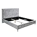Produktbild Invicta Interior Chesterfield Doppelbett EXTRAVAGANCIA 180x200cm Silbergrau Samt Nietenbesatz